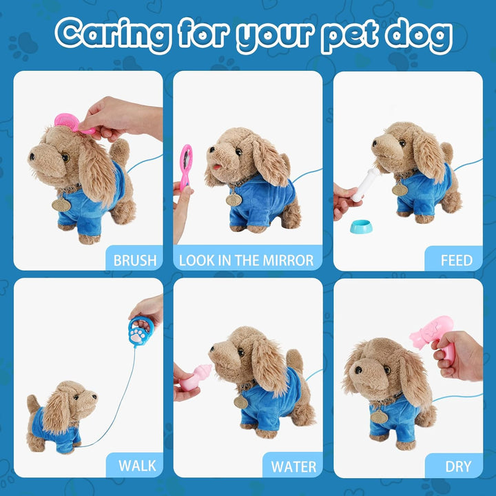 GuKKK Hund Spielzeug Kinder Mit Leine Der Läuft, und Bellt Spielzeug, Kinder Interaktives Spielzeug