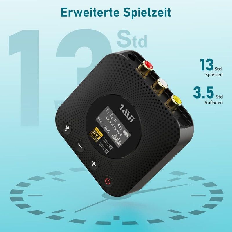 1Mii B06HD+ Hi-Res Bluetooth 5.1 Musik Empfänger für Stereoanlage mit LDAC, HiFi Bluetooth Adapter m