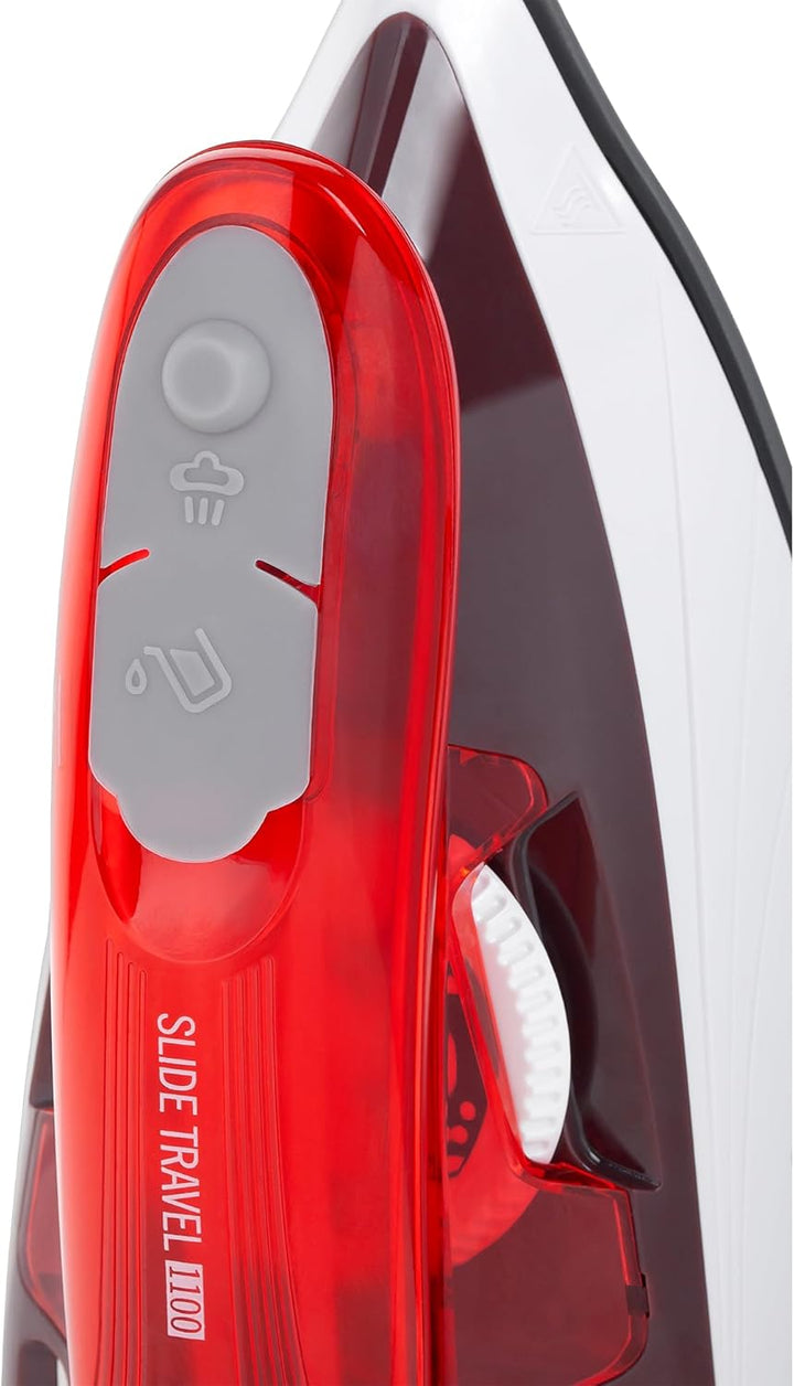 Teesa SLIDE TRAVEL 1100 Reisebügeleisen, rot-weiss-grau