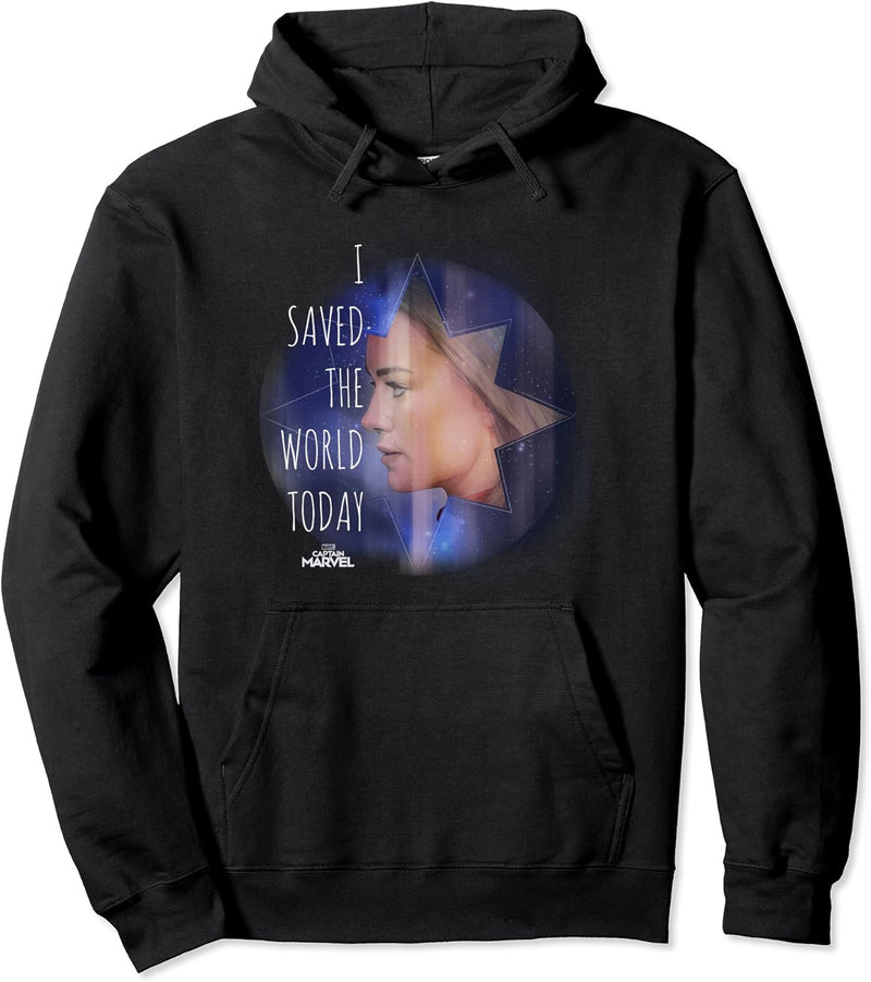 Captain Marvel I Saved The World Today Portrait Pullover Hoodie