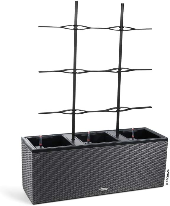 Lechuza Trio Cottage 30 Pflanzgefäss mit ERD-Bewässerungs-System, Granit, 100 x 32 x 34 cm & Trio Co