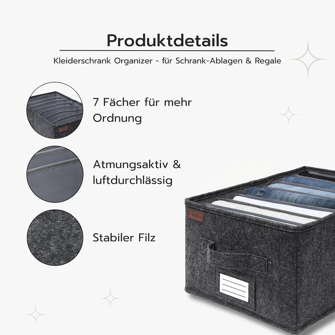 MEKAA® Hosen Organizer Für Kleiderschrank - 2er-Set - Praktische Schrank Organizer Ihrer Hosen, Pull