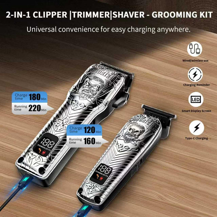 BESTBOMG Professionelle schnurlose Herren-Haarschneidemaschinen und Bartschneider-Sets und -Sets, Me