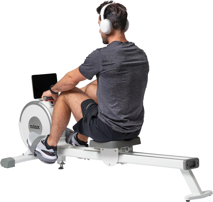 Nilox Rowing Machine XR1 Rudergerät, zusammenklappbar, für Zuhause, mit magnetischem Schwungrad, 3 k