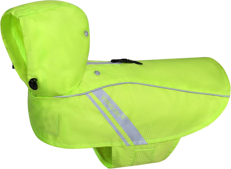 VIVAGLORY Hunderegenmantel für kleine Hunde, leicht an- und ausziehbare Regenbekleidung, reflektiere