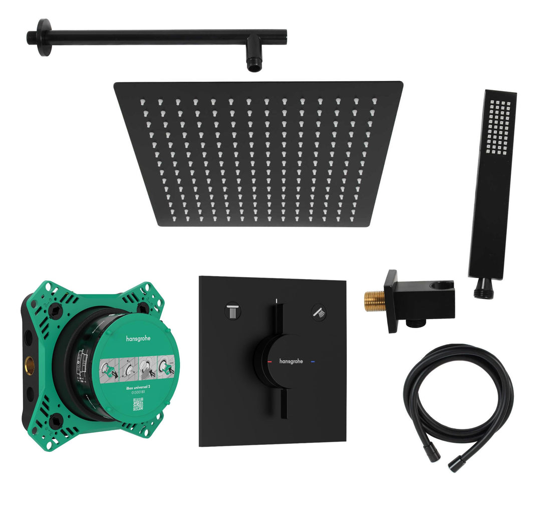 vanvilla Duschsystem mit Unterputz Duscharmatur von Hansgrohe Duo Turn E und vanvilla Regendusche mi