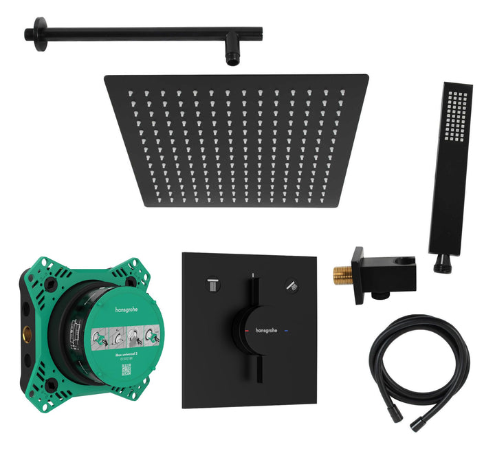 vanvilla Duschsystem mit Unterputz Duscharmatur von Hansgrohe Duo Turn E und vanvilla Regendusche mi