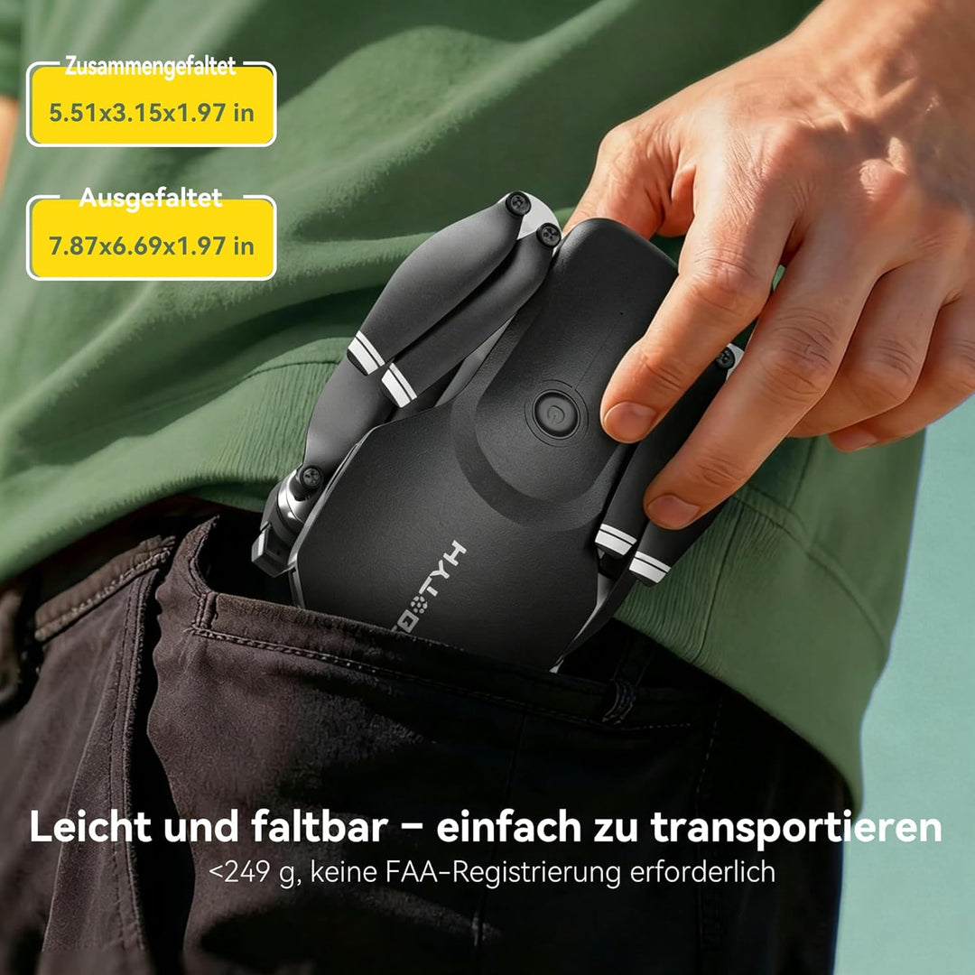 H867 Drohne mit Kamera 4K für Erwachsene und Anfänger, Bürstenloser Motor, 36 Minuten Flugzeit (2 Ak