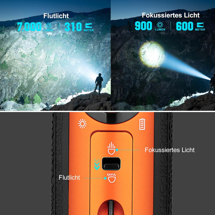OLIGHT Marauder Mini LED Taschenlampe Super Hell 7000 Lumen 600 Meter Wiederaufladbare, mit Strahler