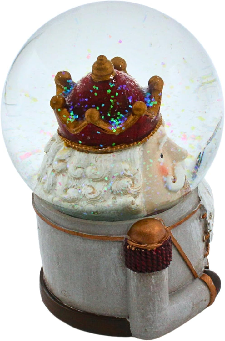 Dekohelden24 XL Hochwertige Glitterkugel - Schneekugel Schüttelkugel Nussknacker, aufwendig dekorier