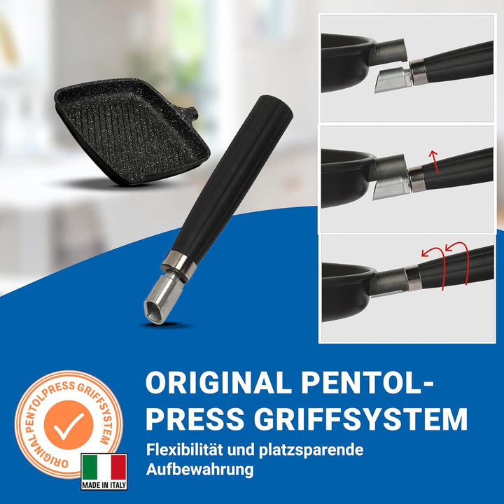 pentolpress Granit Steakpfanne (35 x 26 cm Durchmesser) – Steakpfanne Induktion – super kratzfeste G