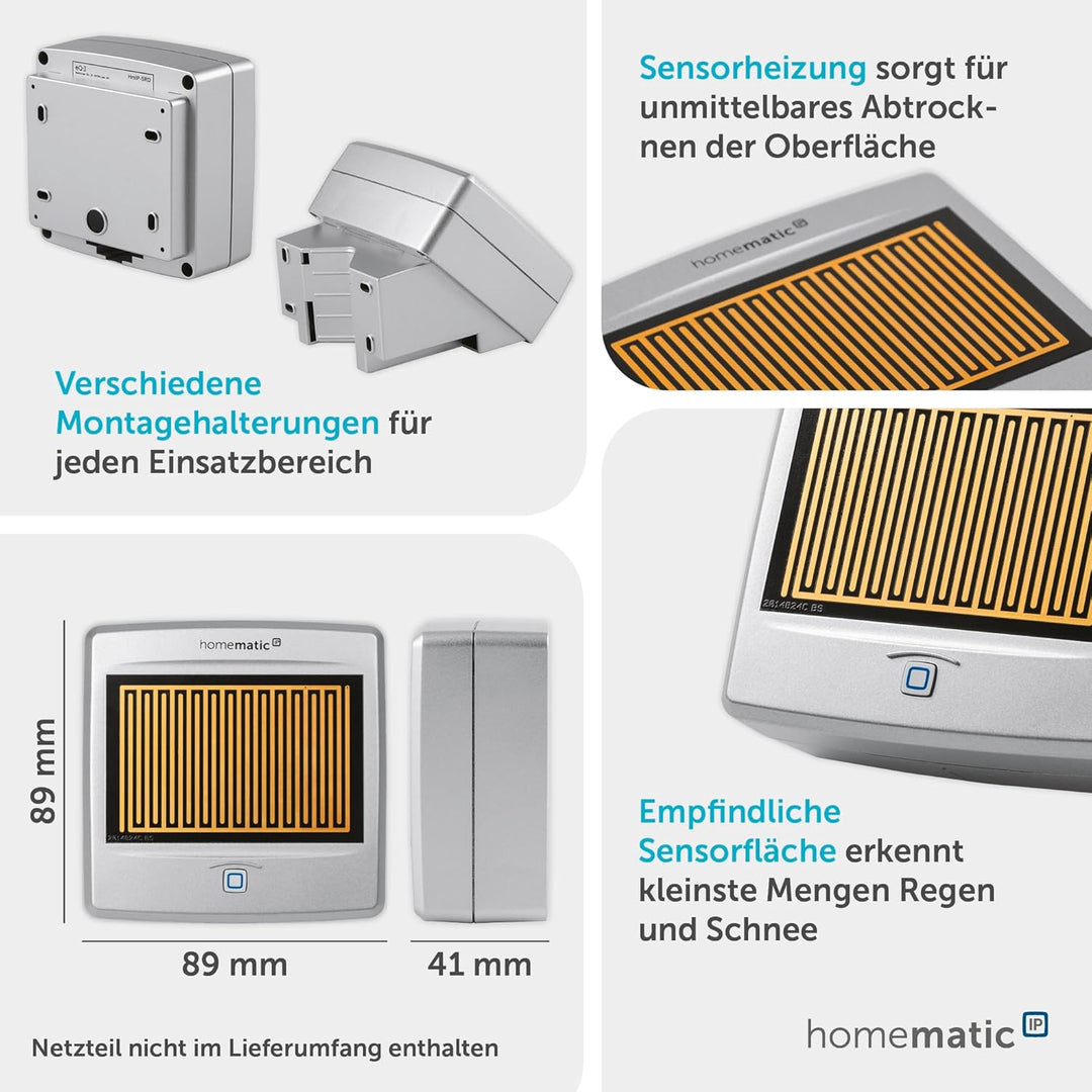 Homematic IP Smart Home Regensensor, sofort informiert bei Regen und Schnee,