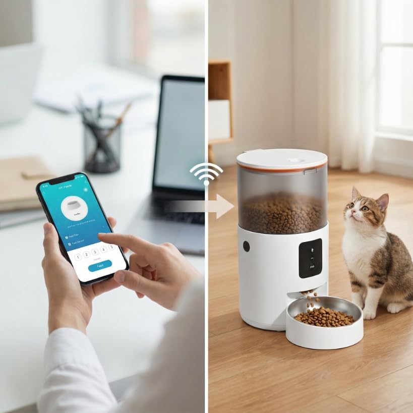 Futterautomat, Automatischer Futterspender für Katze und Hund, 3L – WiFi