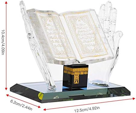 Hztyyier 4.09inch Muslim Kristall Sammlerfiguren für Home Desktop Decor Islamische Gebäude Handwerk