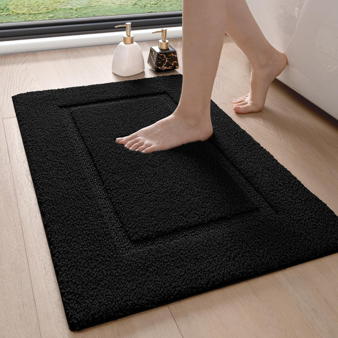 DEXI Badezimmerteppich 50 x 80 cm, Badteppich rutschfest Waschbar, weicher Badematte, Mikrofaser Abs