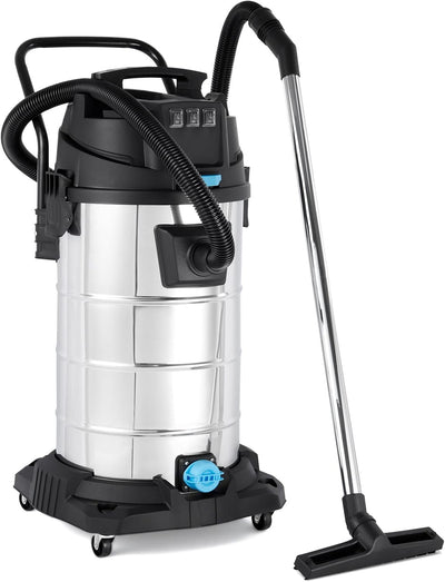 BAUTEC Industriesauger 3.400 W » 80 Liter Edelstahlbehälter » inkl. 10 m Saugschlauch, Düsenset, Hep