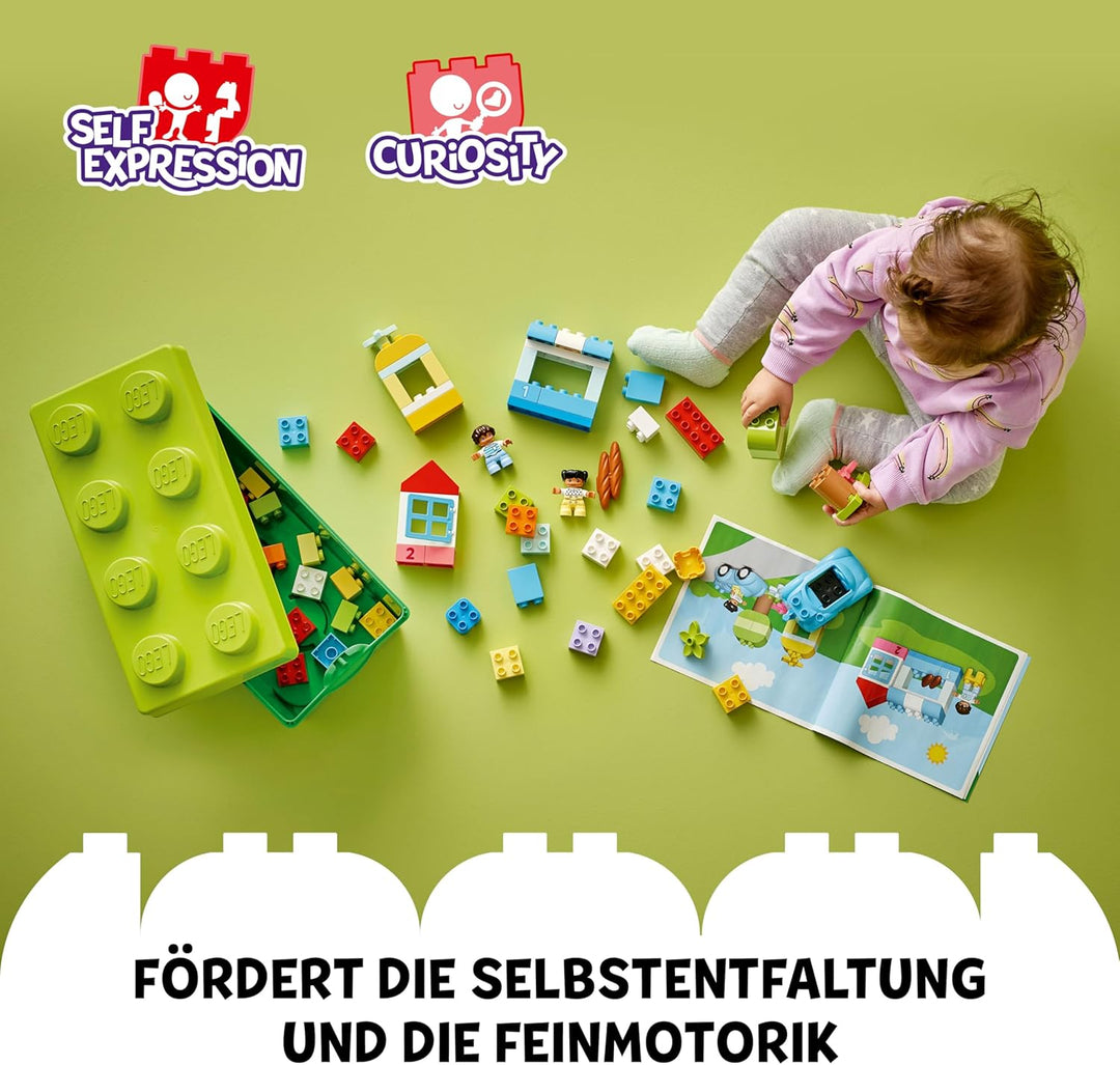 LEGO DUPLO Box &amp; Grüne Bauplatte - Kombi mit LEGO DUPLO Platte in Grün und Steinebox (10913 &amp; 10460)