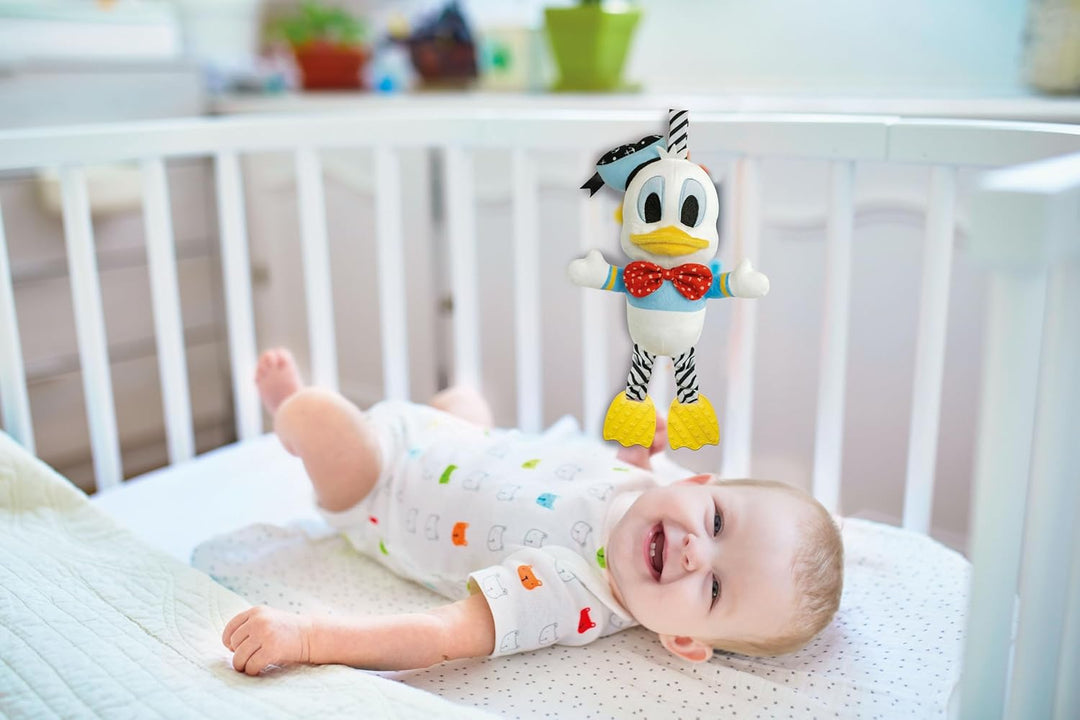 Clementoni Disney Baby Donald - Erste Aktivitäten Plüsch, Interaktives Kuscheltier mit Rassel, Quiet