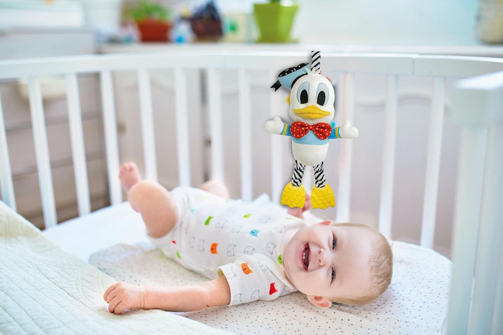 Clementoni Disney Baby Donald - Erste Aktivitäten Plüsch, Interaktives Kuscheltier mit Rassel, Quiet