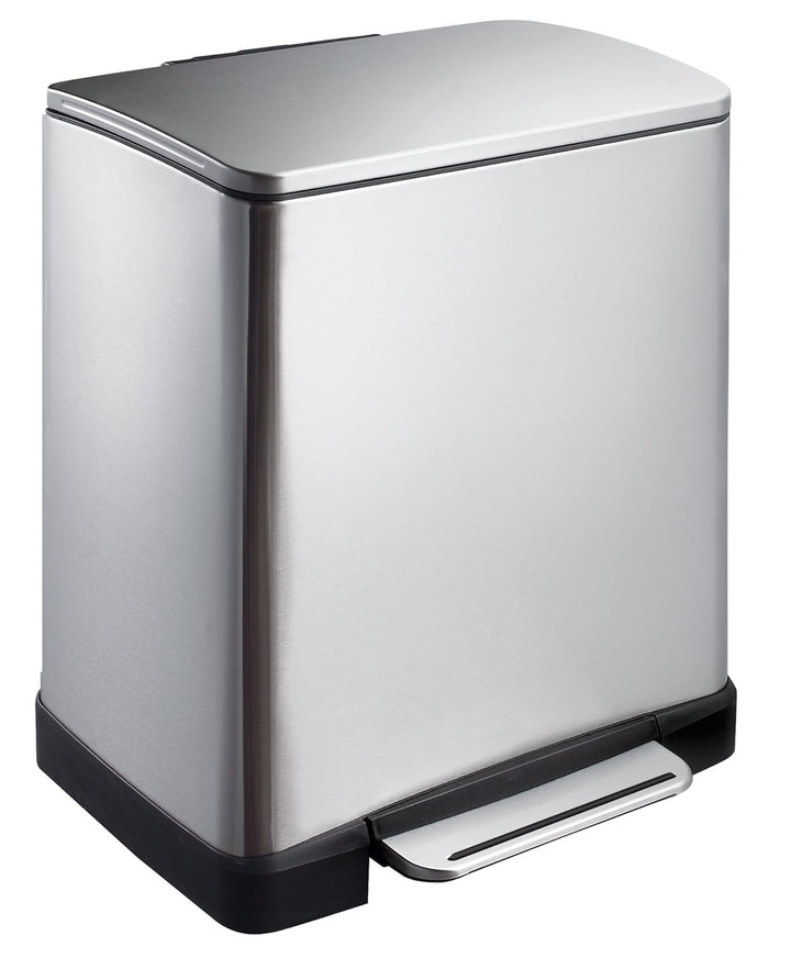 EKO E-Cube Tretmülleimer 10+9L Mülltrenner (32 x 36,6 x 44,5 cm, Dämpfer-System, Fingerabdruck frei,