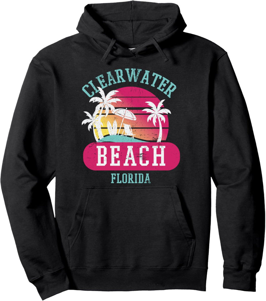 Retro Cool Clearwater Beach Original Florida Sonnenuntergang Strände Pullover Hoodie