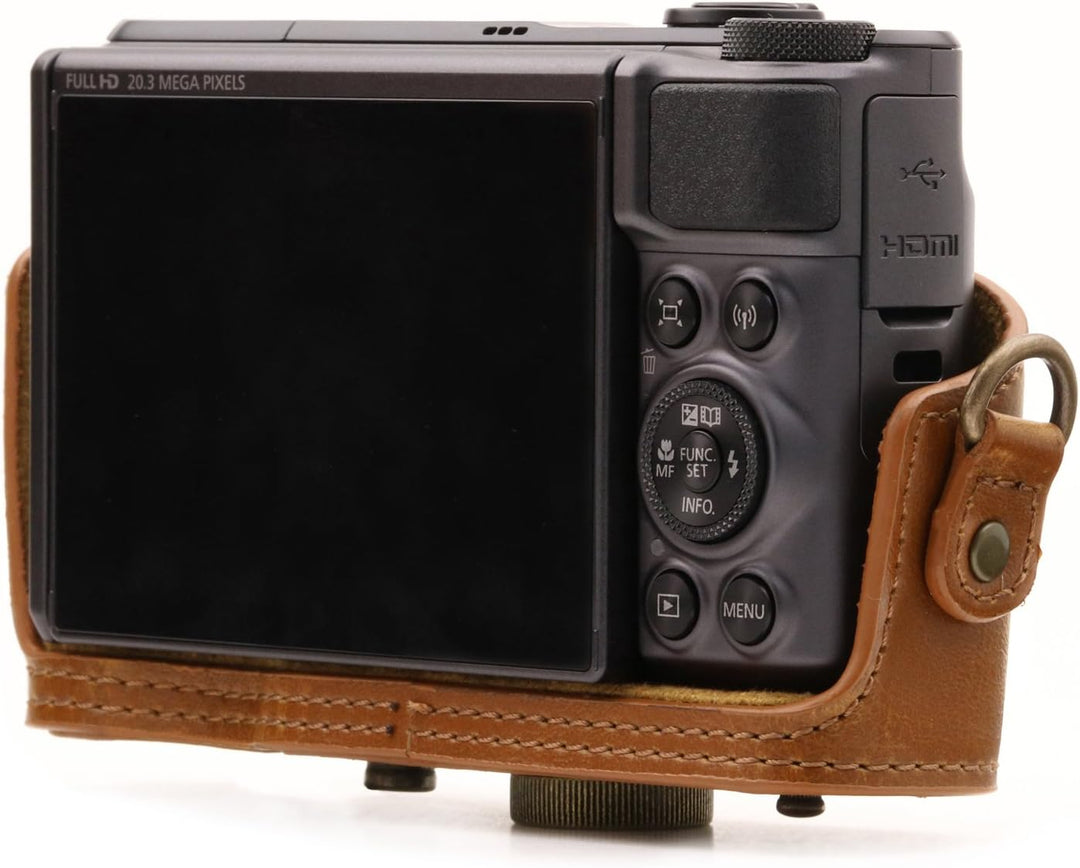 MegaGear MG1175 Canon PowerShot SX740 HS, SX730 HS Ever Ready Leder Kameratasche - Hellbraun, Hellbr