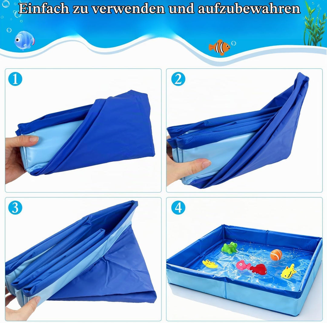 Katzen Pool 50x10cm Faltbare Katzenpool mit 6 Fischen Wasser Spielzeug Faltbarer Pool Interaktives W