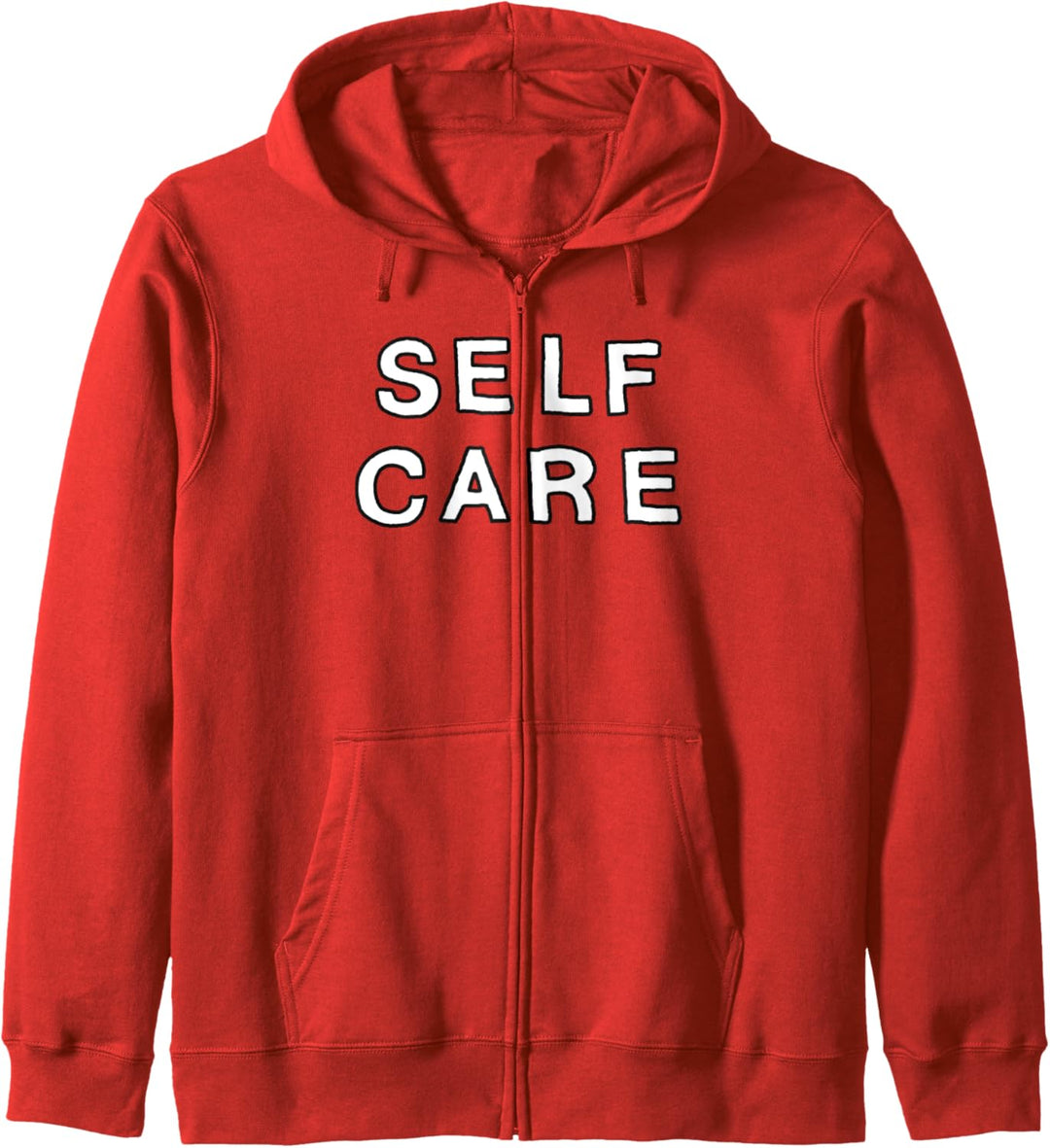 Trendy Self Care Simple Bold Text Black White Kapuzenjacke