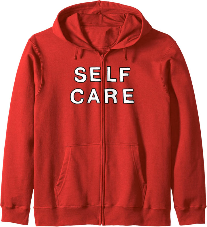 Trendy Self Care Simple Bold Text Black White Kapuzenjacke