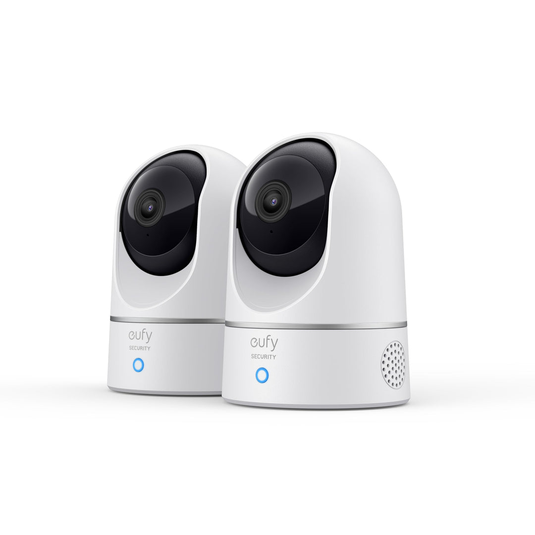 eufy Security Indoor Cam E220, 2er-Pack, 2K Überwachungskamera Innen, WLAN, Schwenkbar, mit Nachtsic