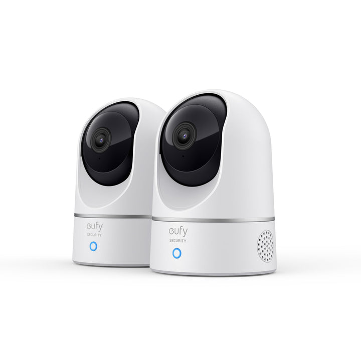 eufy Security Indoor Cam E220, 2er-Pack, 2K Überwachungskamera Innen, WLAN, Schwenkbar, mit Nachtsic