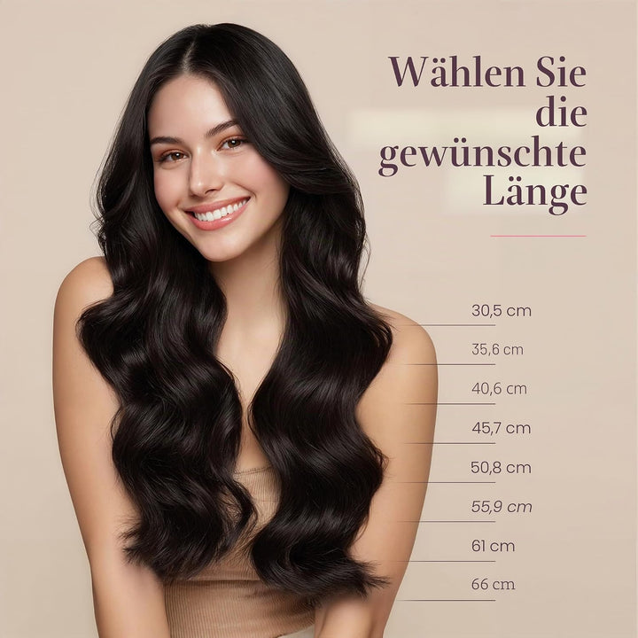 GOO GOO Clip in Extensions Eechthaar, 45cm 120g 7pcs, 4/26/4 Schokoladenbraun Gemischter Honig Blond