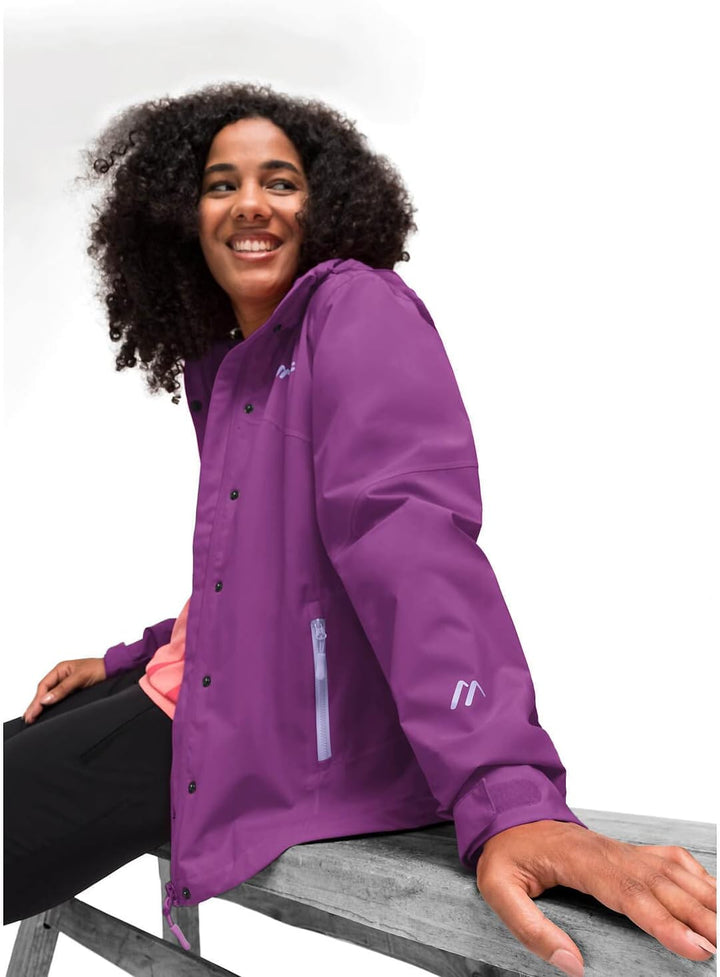 Maier Sports Damen Metor Rec W Funktionsregenjacke 38 heather/amethyst, 38 heather/amethyst