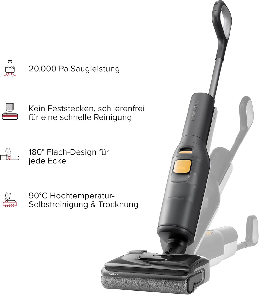 roborock F25 BX Nass Trockensauger, 180° Flach absenkbar, Kabelloser Staubsauger und Mopp in einem m