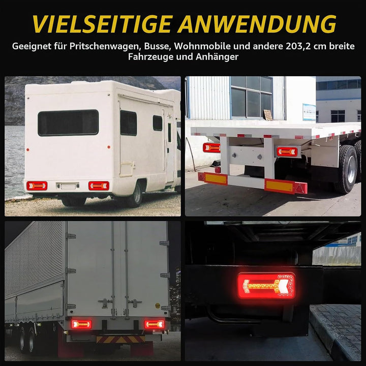 AOHEWEI 2 Stück Anhänger-Rückleuchten 12V/24V Superhelle wasserdichte Blinker Bremslichter Rücklicht