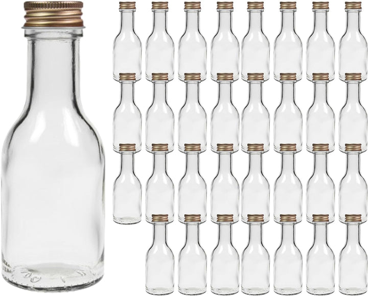 Viva-Haushaltswaren Gabriele Hesse e.K. 32 kleine Glasflaschen mit Schraubverschluss 100 ml zum Selb