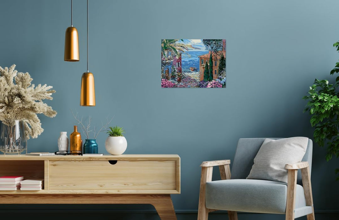 Ravensburger CreArt 20218 - Mediterrane Landschaft - Malen nach Zahlen Erwachsene, DIY Malset mit Pi
