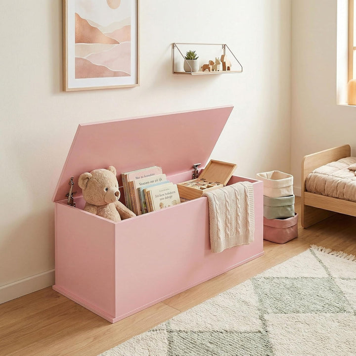 VDD - Aufbewahrungsbox - Spielzeugtruhe - Deckentruhe - 100 cm breit - rosa