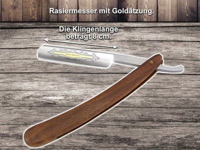 Rasiermesser SET für Männer mit EXTRA BREITEM Abziehleder Streichmriemen Rasiermesser und Paste aus