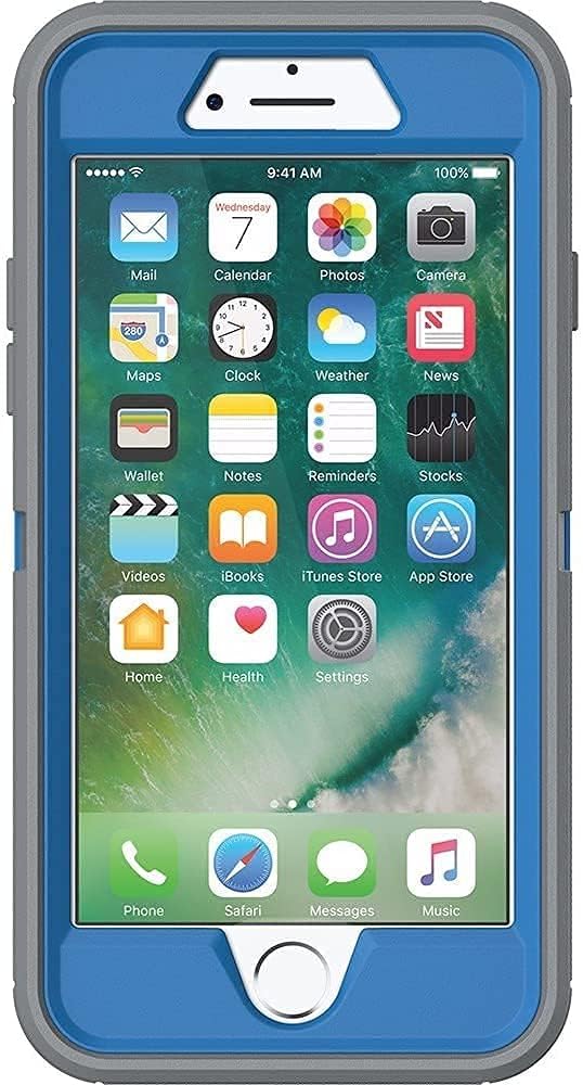 OtterBox Defender Schutzhülle für iPhone 8/7 (Nicht Plus), Schwarz, Marathoner (Cowabunga Blue/Gunme