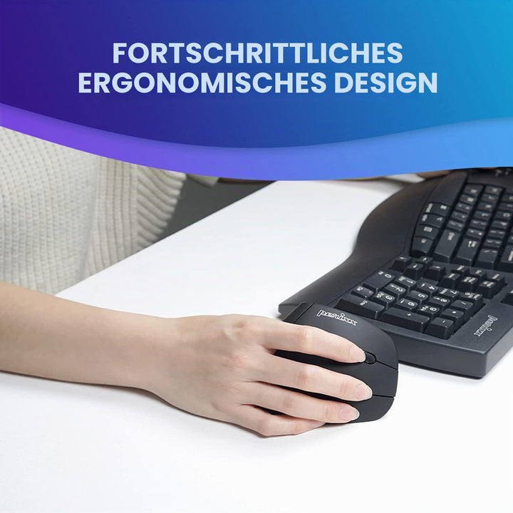 Perixx PERIMICE-715 II Ergonomische Vertikale Maus Kabellos 2,4 GHz ohne Kabel - Funk 2, 4 Ghz, ohne