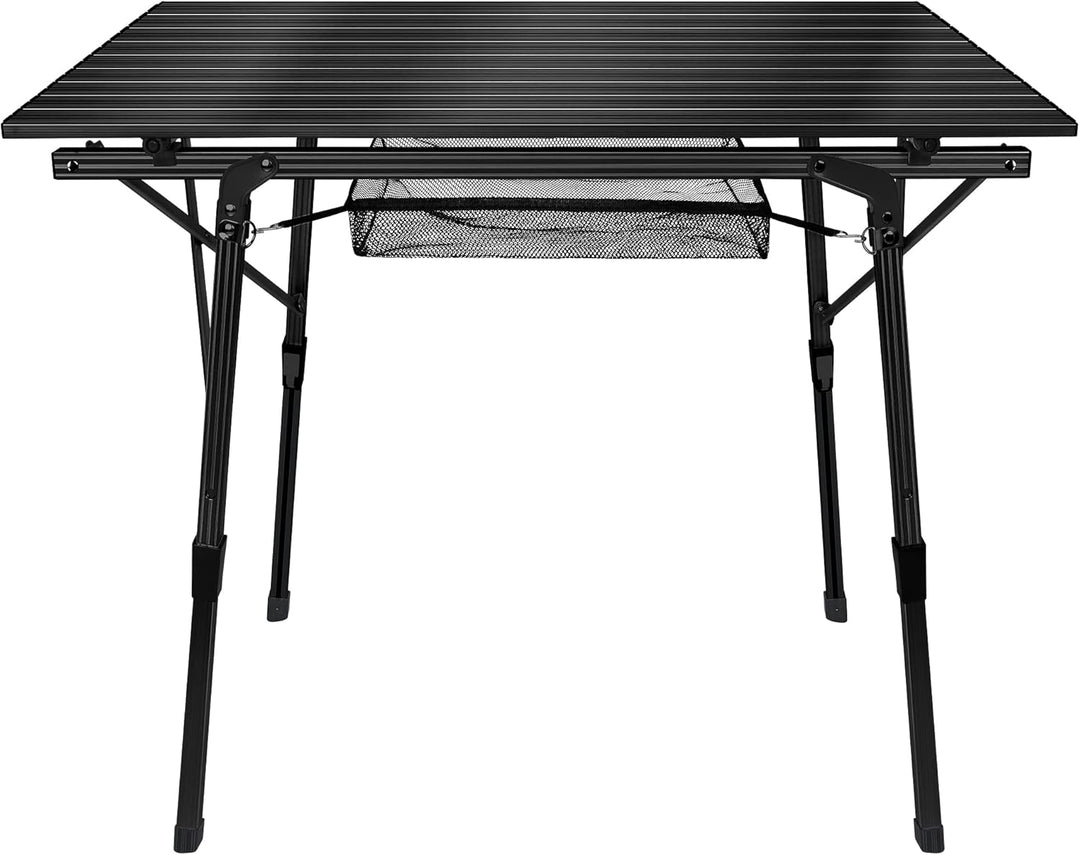 NAIZY Campingtisch Klappbar 90x52x45 cm Klapptisch Camping Höhenverstellbar Tapeziertisch 3 Teilig A