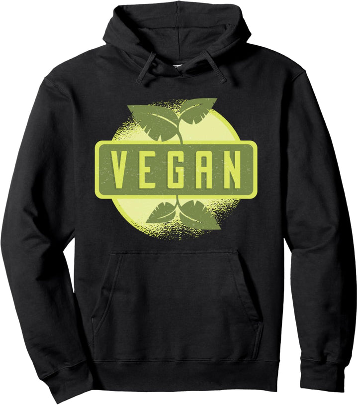 Vegan, grünes Vegetarier Symbol mit Pflanzen für Tierfreunde Pullover Hoodie