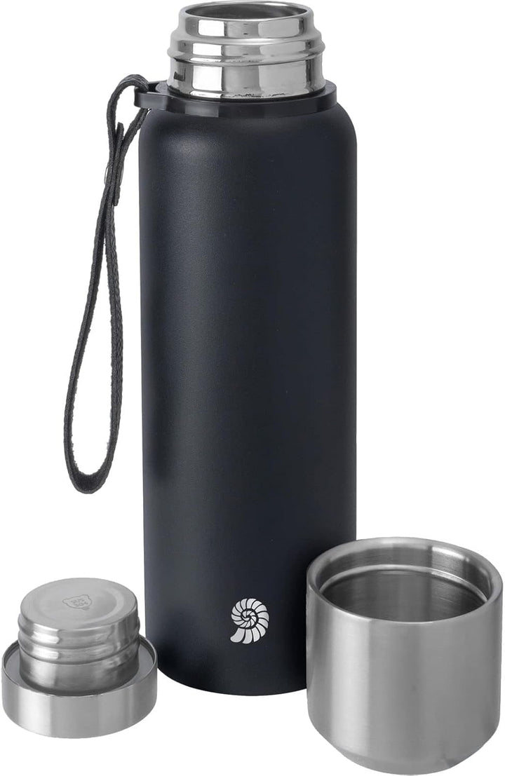 Origin Outdoors Unisex – Erwachsene PureSteel Isolierflasche, Schwarz, 1.5 L