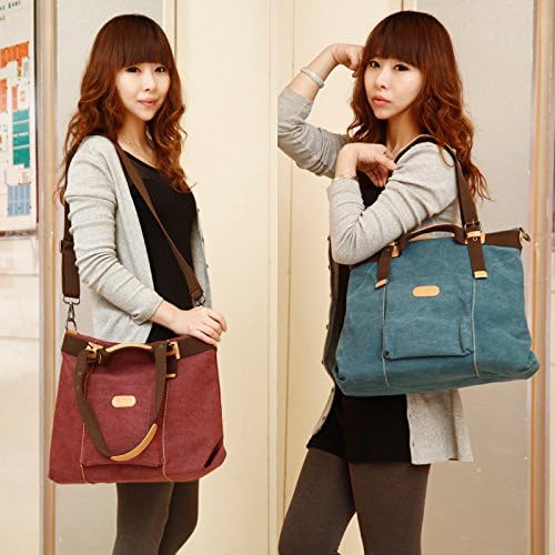 LOSMILE Damen Canvas Schultertasche Rucksack Gross,Handtasche Vintage umhängetasche Anti Diebstahl T