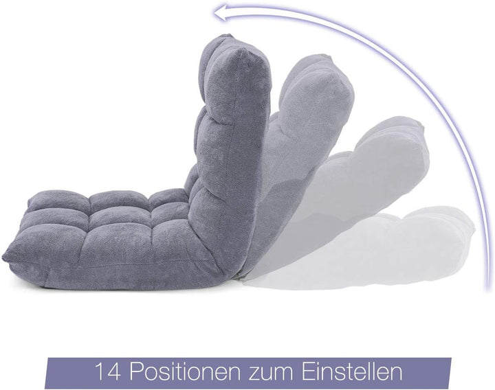 GOPLUS Bodenstuhl, Bodensofa mit Rückenlehne, Bodensessel mit Schlaffunktion, Floor Chair, Lazy Sofa