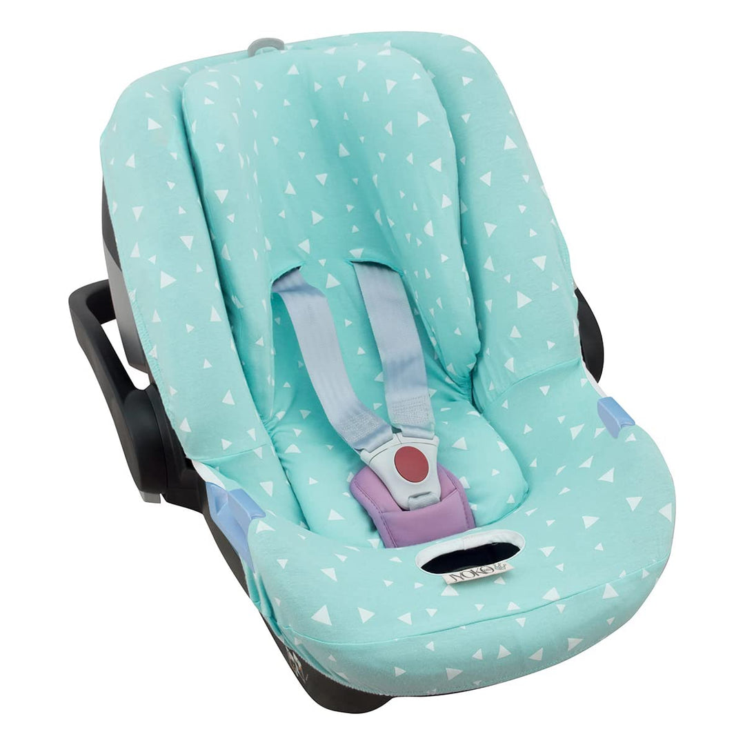 JYOKO KIDS Autositzbezug Baumwolle kompatibel mit Cybex Aton Cloud-Q-M-2-4-5 (ATON 4, Mint Sparkles)
