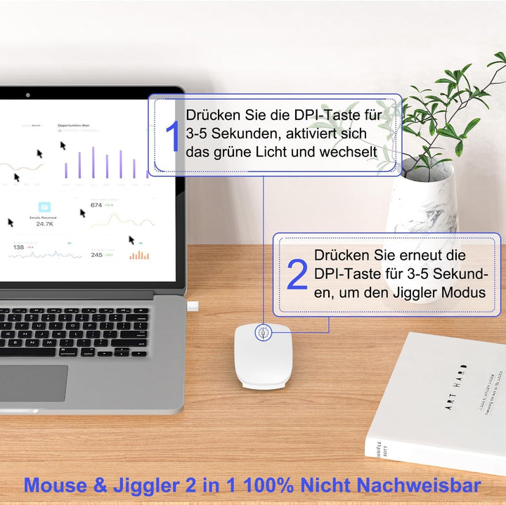 Azmall Funkmaus für Laptop, Bluetooth Kabellose Maus für MacBook Air Pro/Mac/iPad/PC, Wiederaufladba