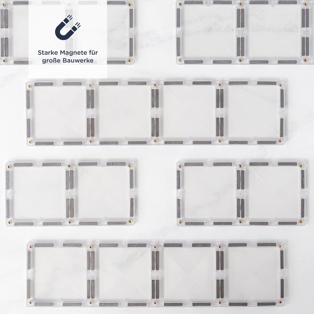 CONNETIX Magnetische Fliesen Klar Rechteckpackung, 12 Stück