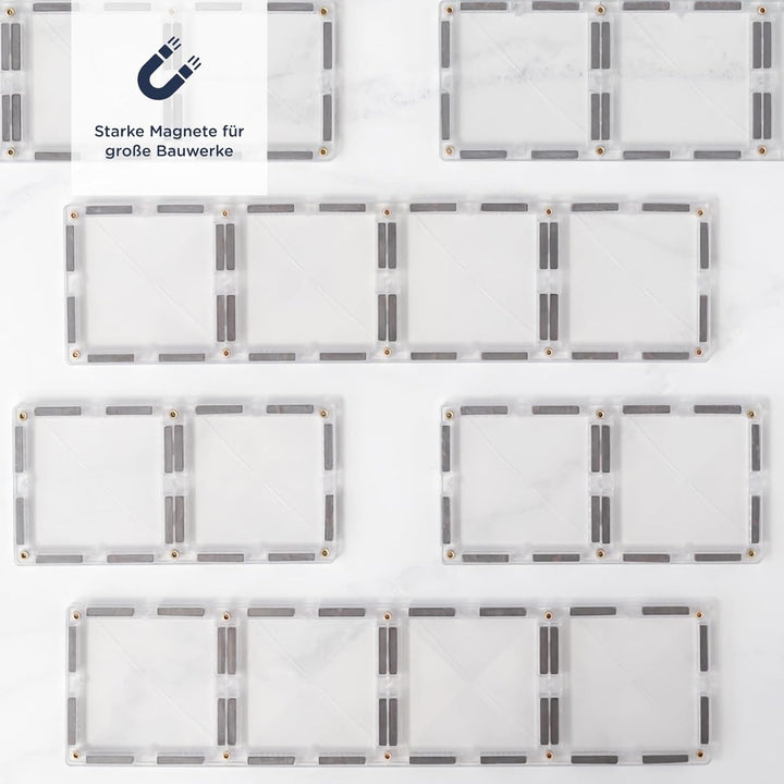 CONNETIX Magnetische Fliesen Klar Rechteckpackung, 12 Stück